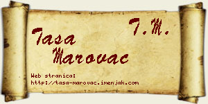 Tasa Marovac vizit kartica